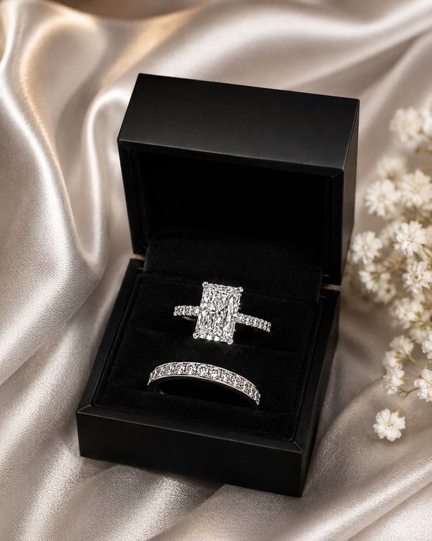 Engagement Ring and Wedding Ring